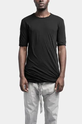 Double layer lightweight cotton tee, Black