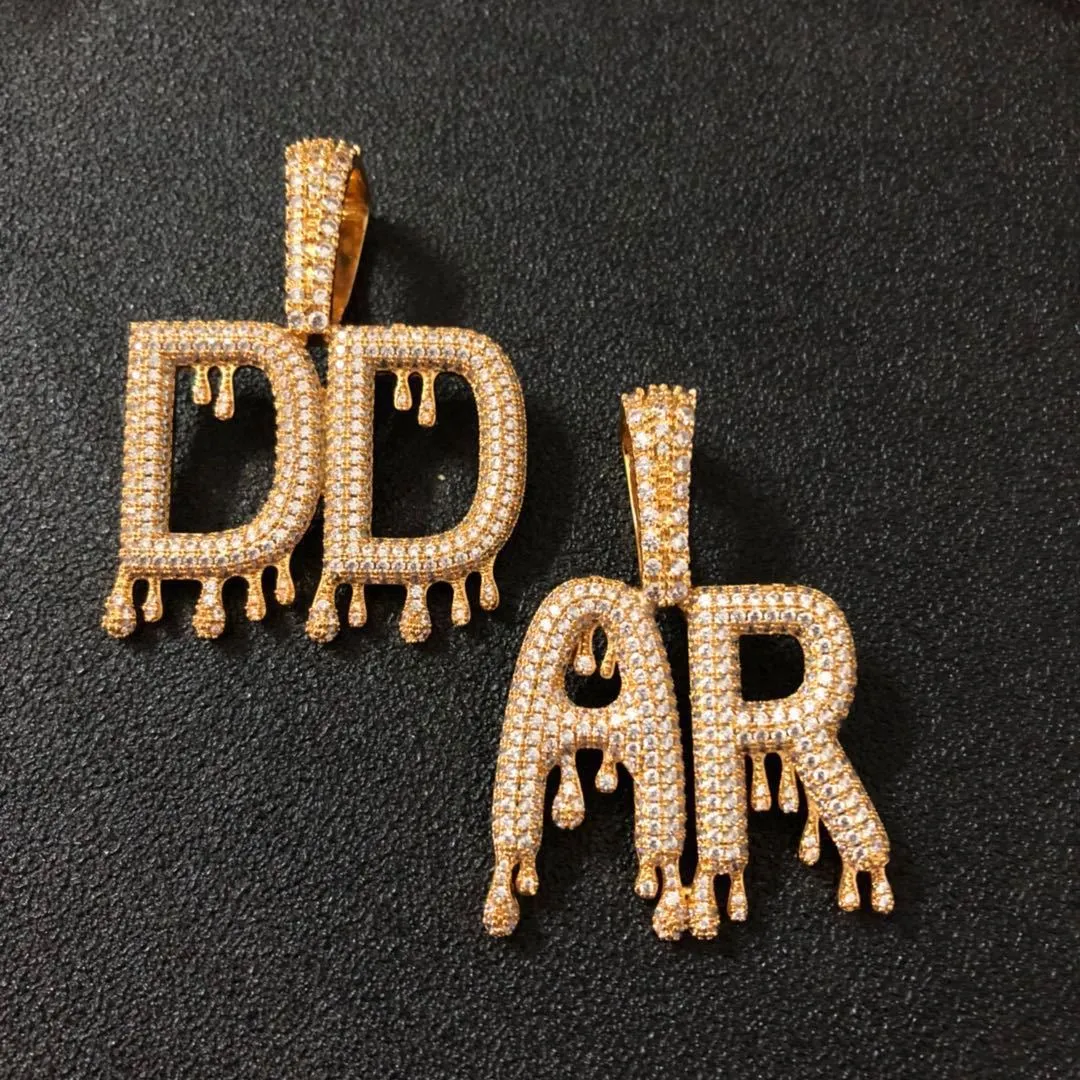 Drip Custom Letter Rapper Necklace