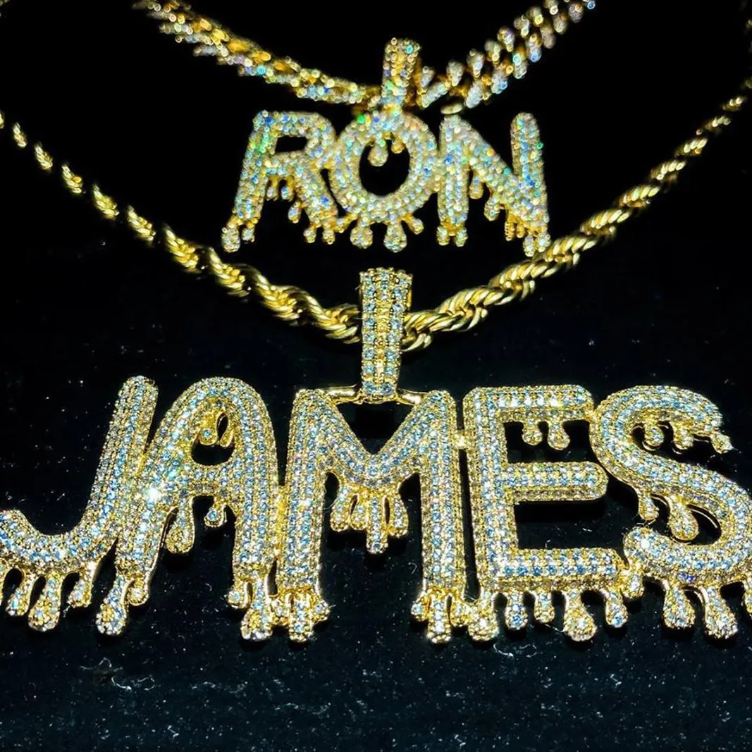 Drip Custom Letter Rapper Necklace