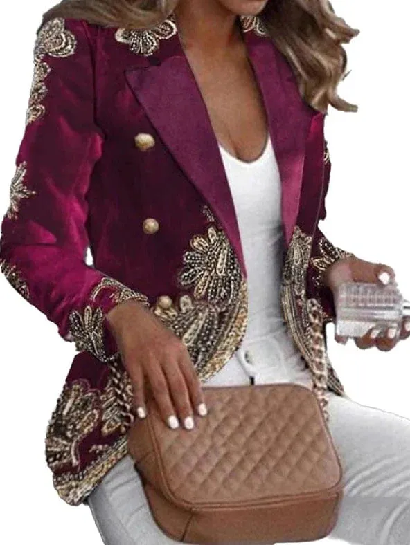 Festive Christmas Print Lightweight Women's Blazer