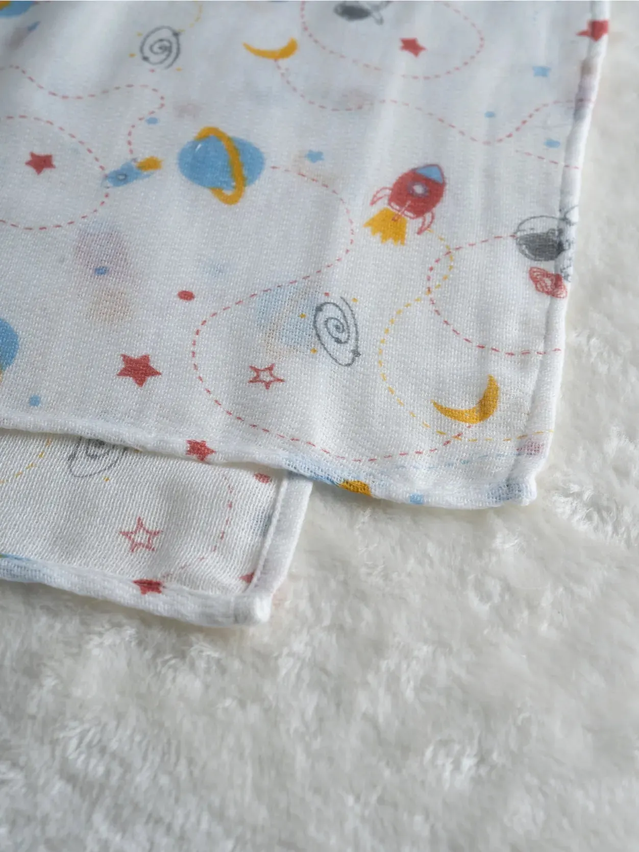 FETO COTTON MUSLIN SWADLE WRAP - FLY ROCKET