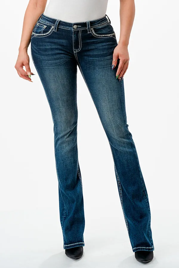 Flu De Lee Modify Mid Rise Bootcut Jeans