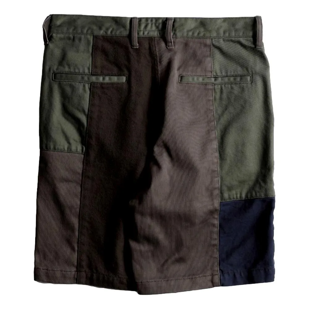 FUNDAMENTAL BORO PATCHWORKS SHORT PANTS RINSE-KHAKI