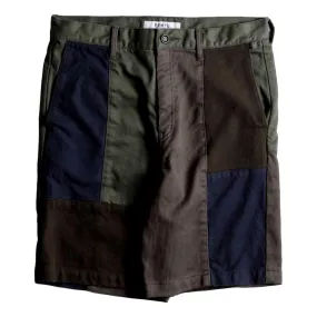 FUNDAMENTAL BORO PATCHWORKS SHORT PANTS RINSE-KHAKI