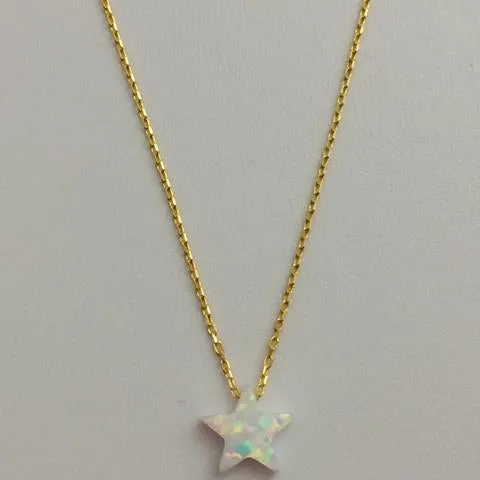 Gammie Opal Star Fine Chain Gold Plated Necklace