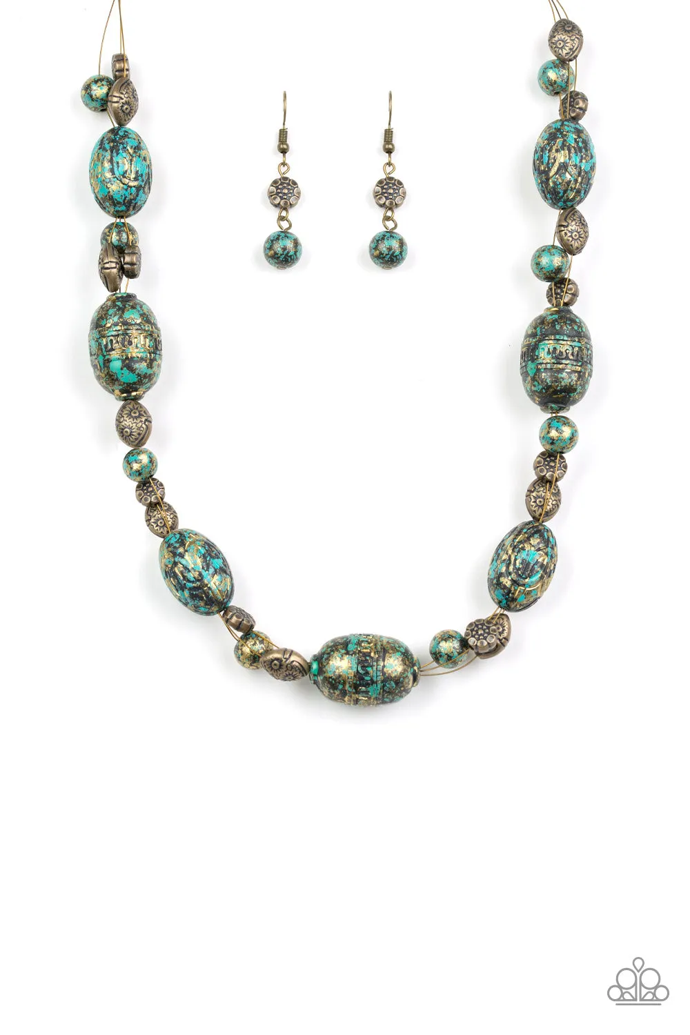 Gatherer Glamour Brass Necklace Set