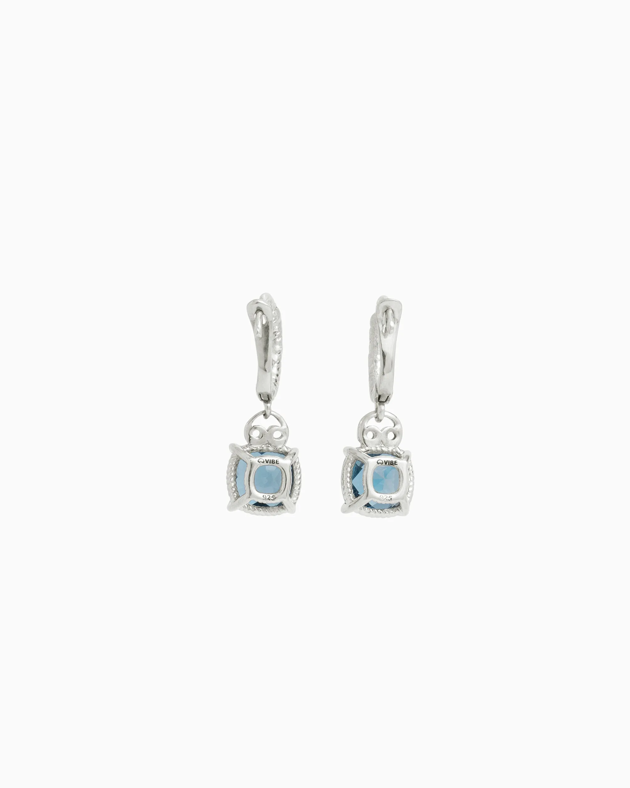 Gemstone Drop Huggie - London Blue Topaz