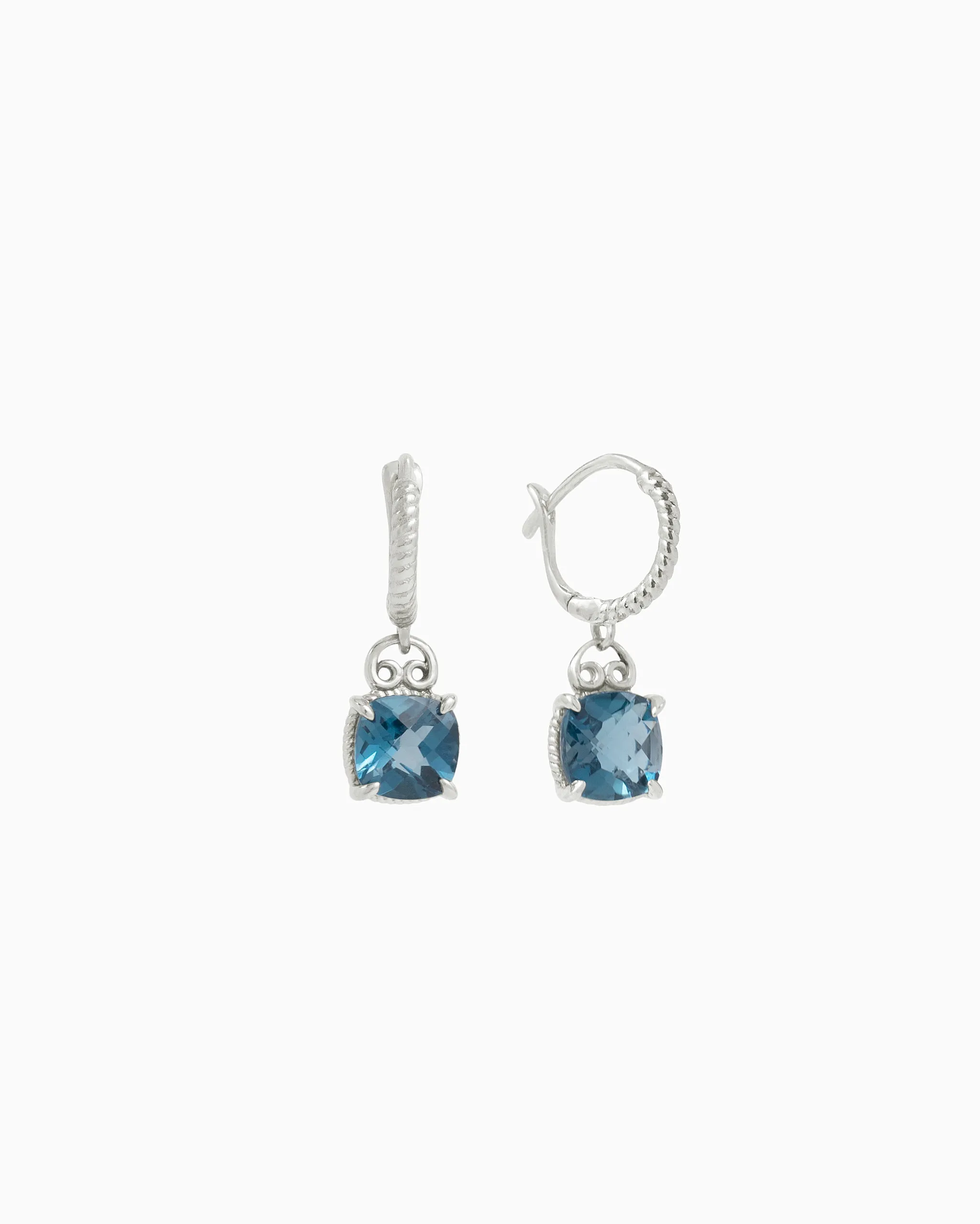 Gemstone Drop Huggie - London Blue Topaz