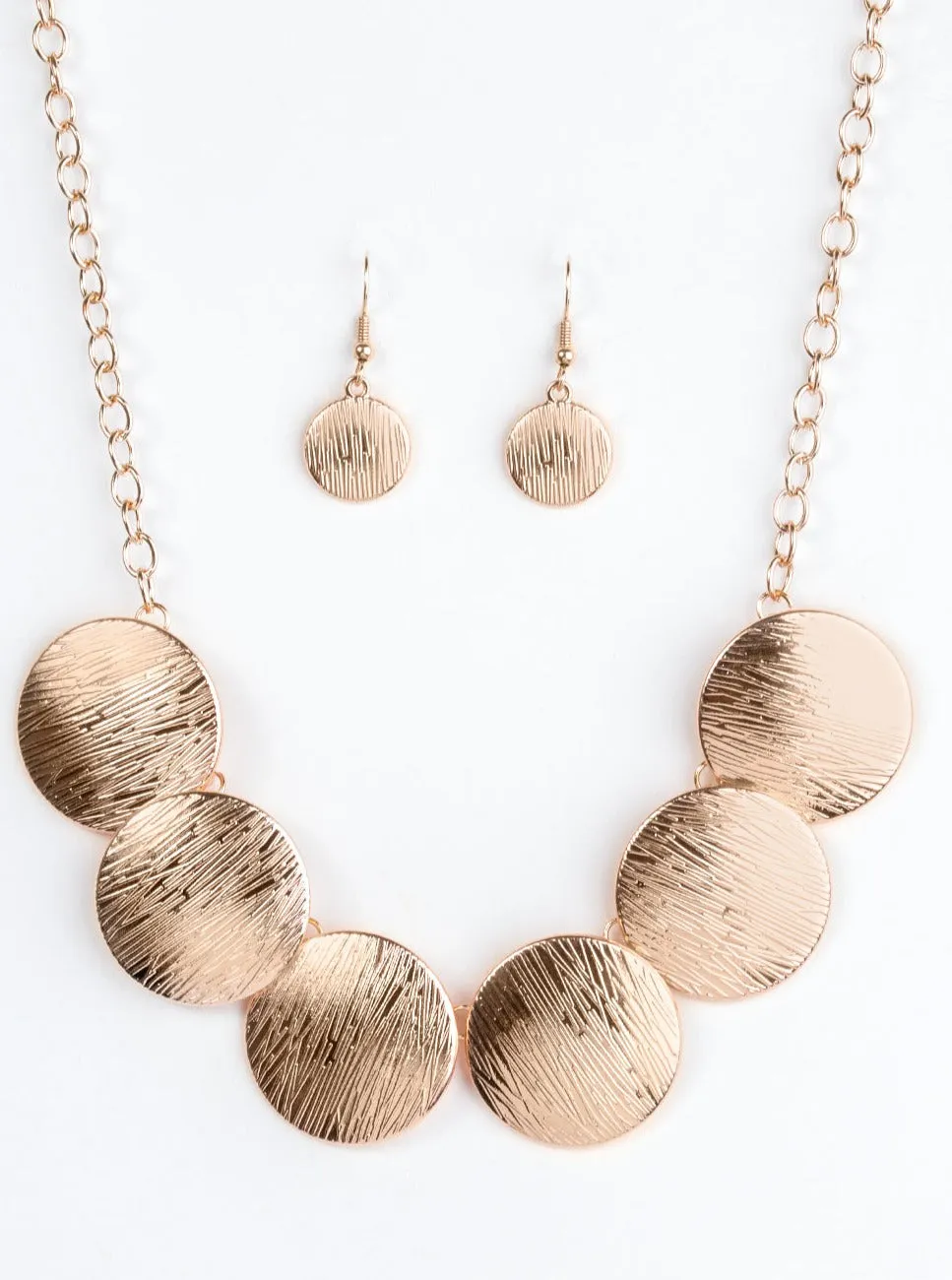 Glued To The SPOTLIGHT Rose Gold Necklace Set