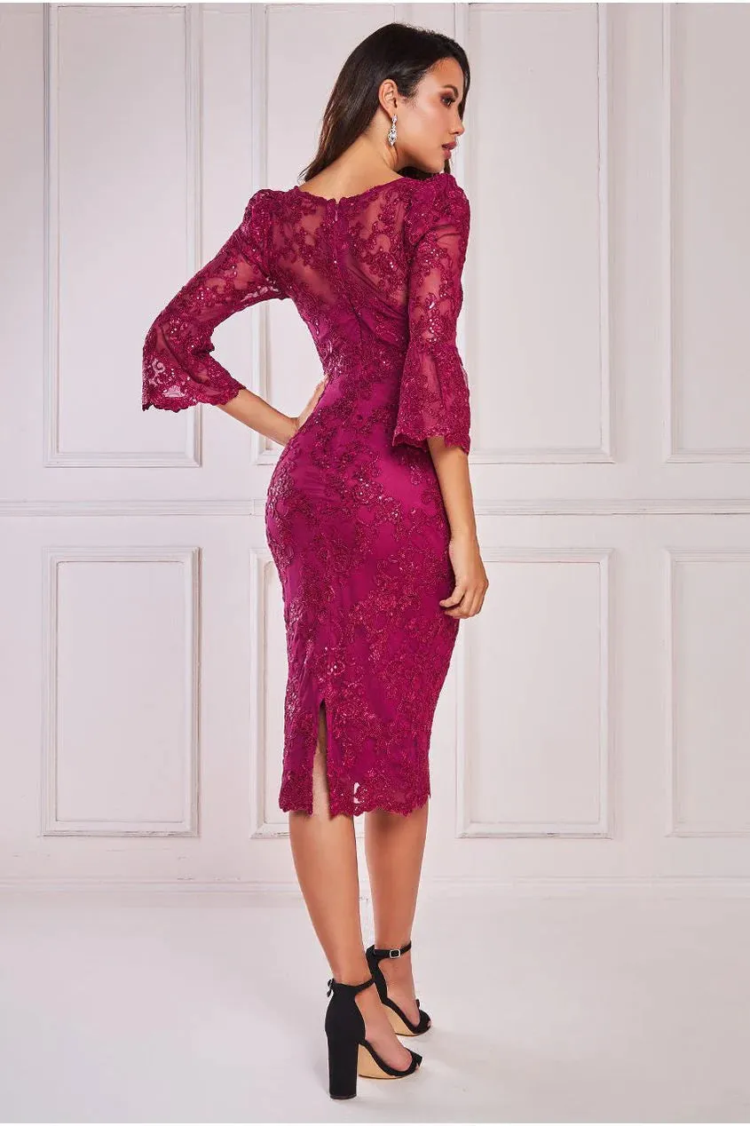 Goddiva Scallop Lace Midi