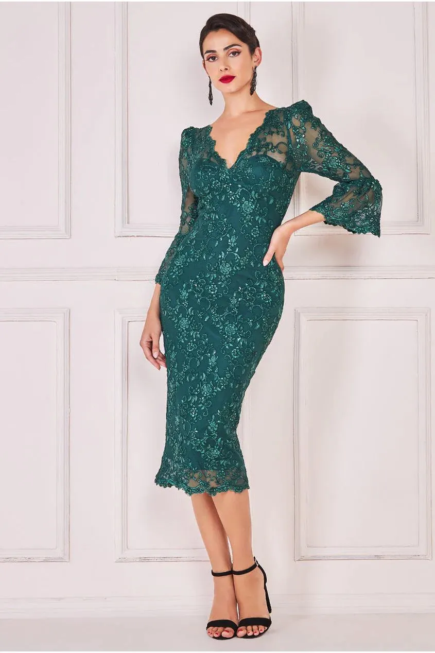 Goddiva Scallop Lace Midi