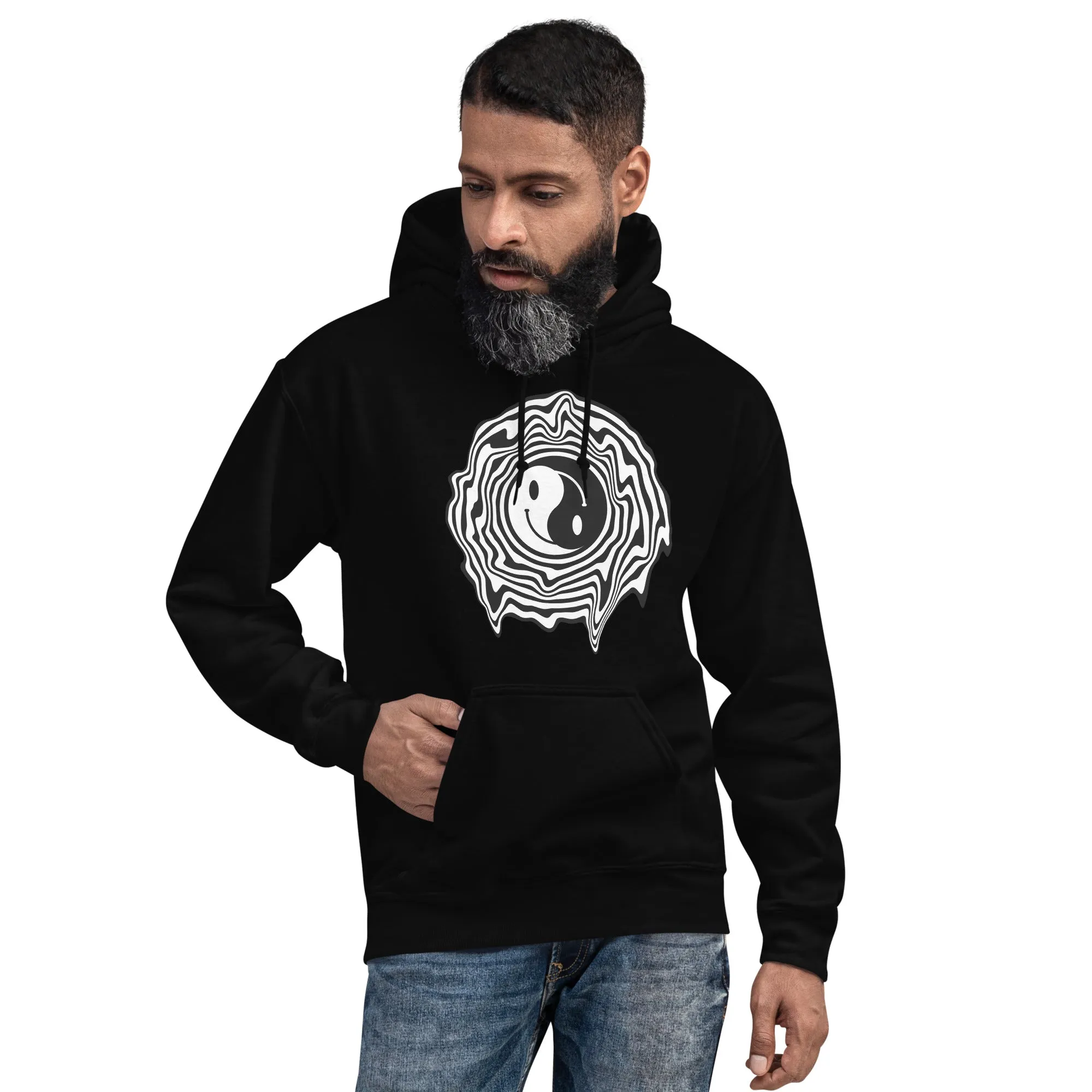 HAPPY SWIRL FACE YIN YANG HOODIE