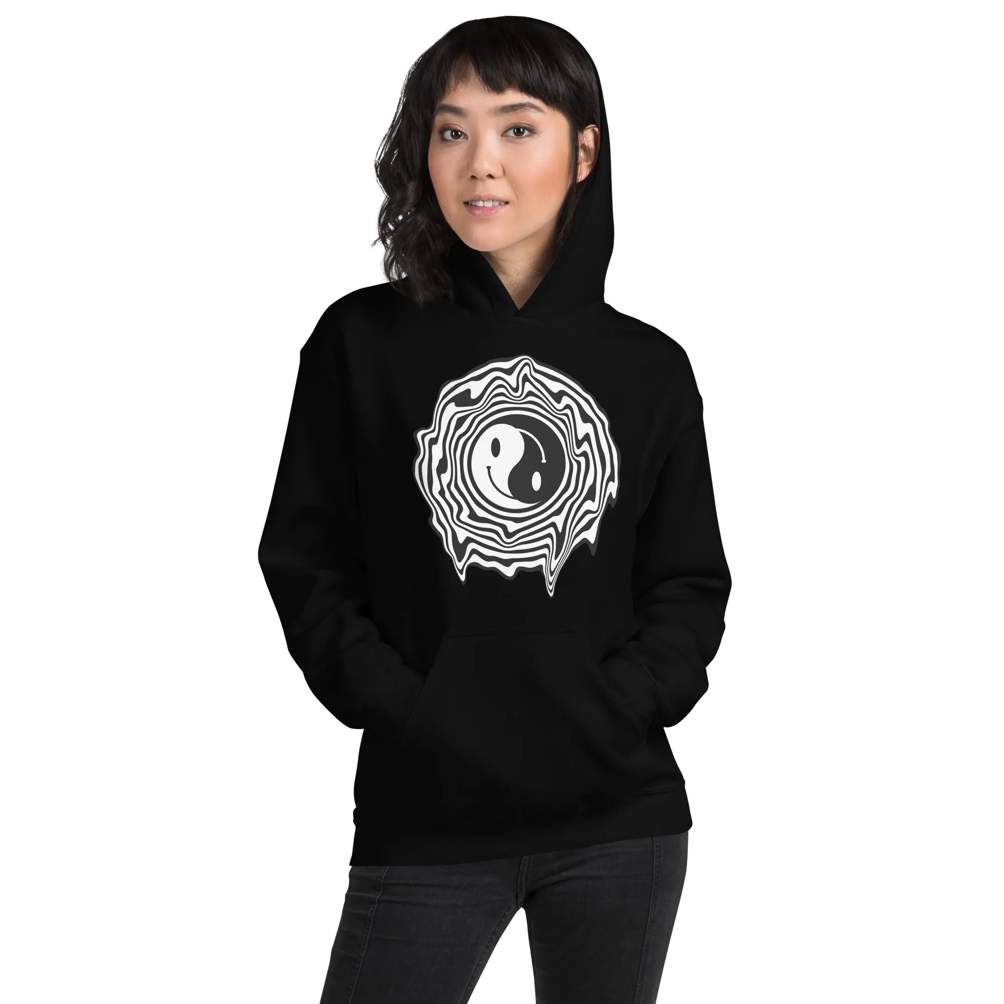 HAPPY SWIRL FACE YIN YANG HOODIE