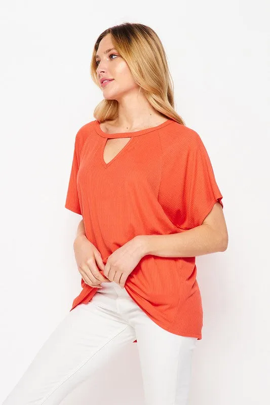 Honeyme Solid Dolman Short Sleeve