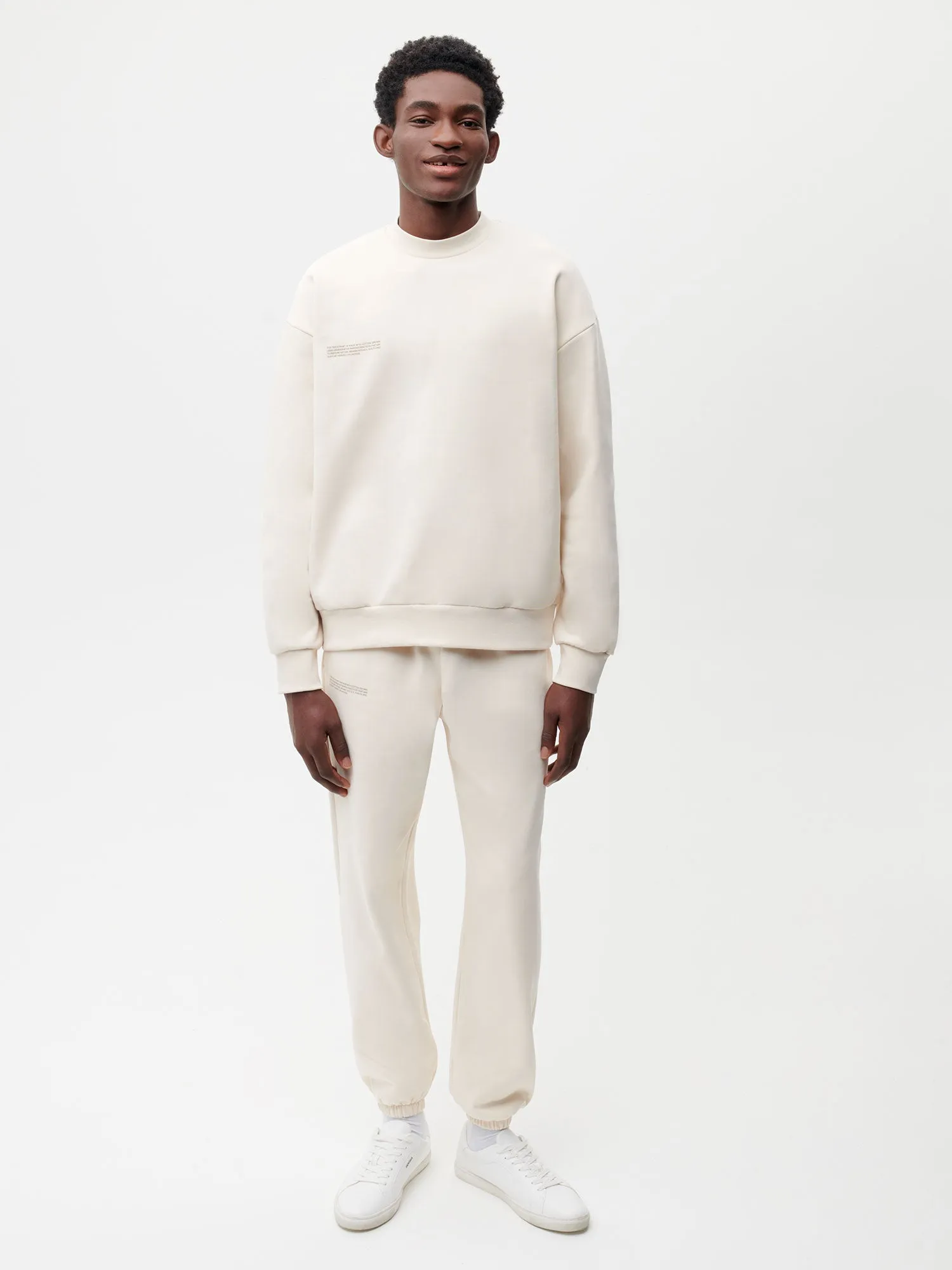 In Conversion Cotton Track Pants—cotton white