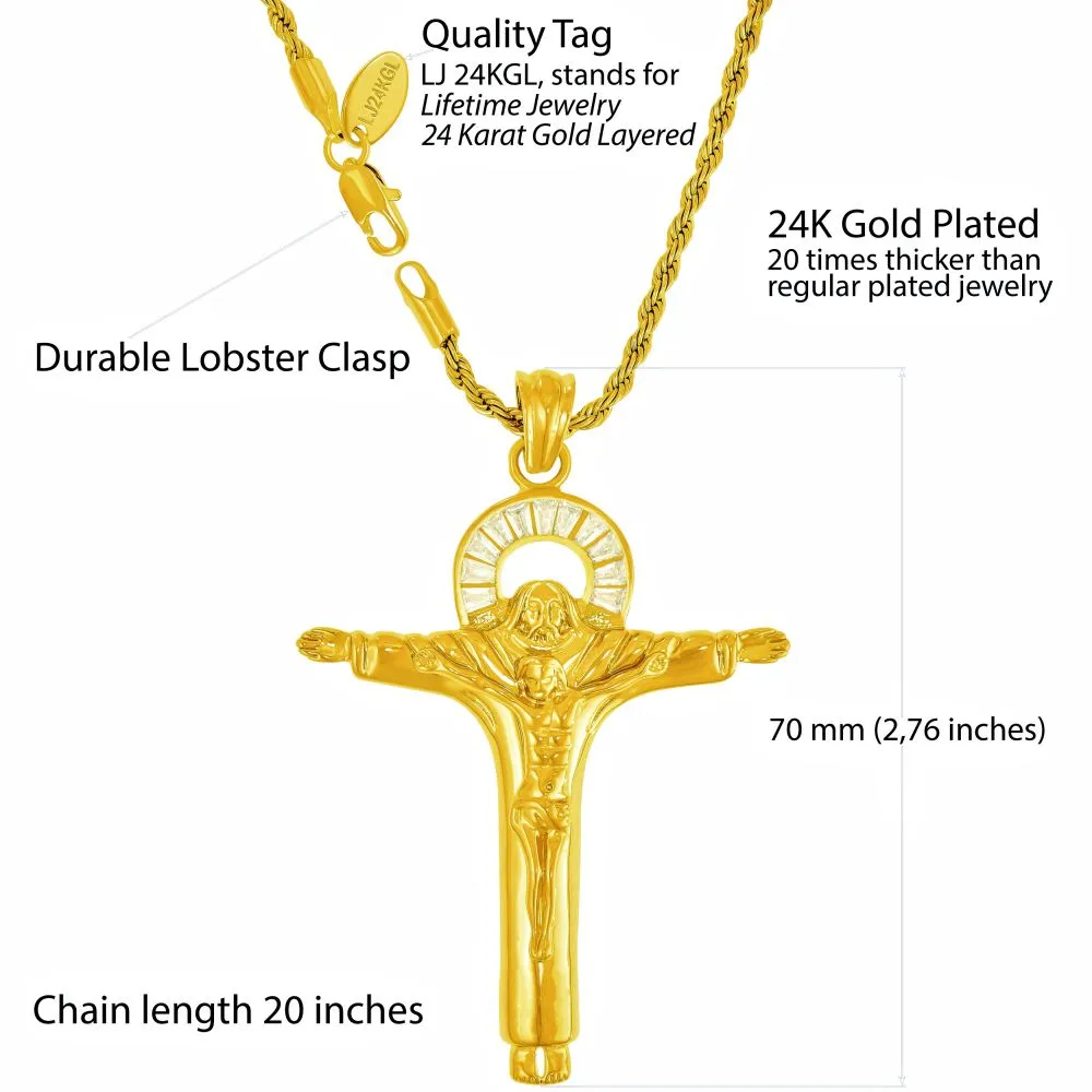 Jesus Pendant Necklace with Halo