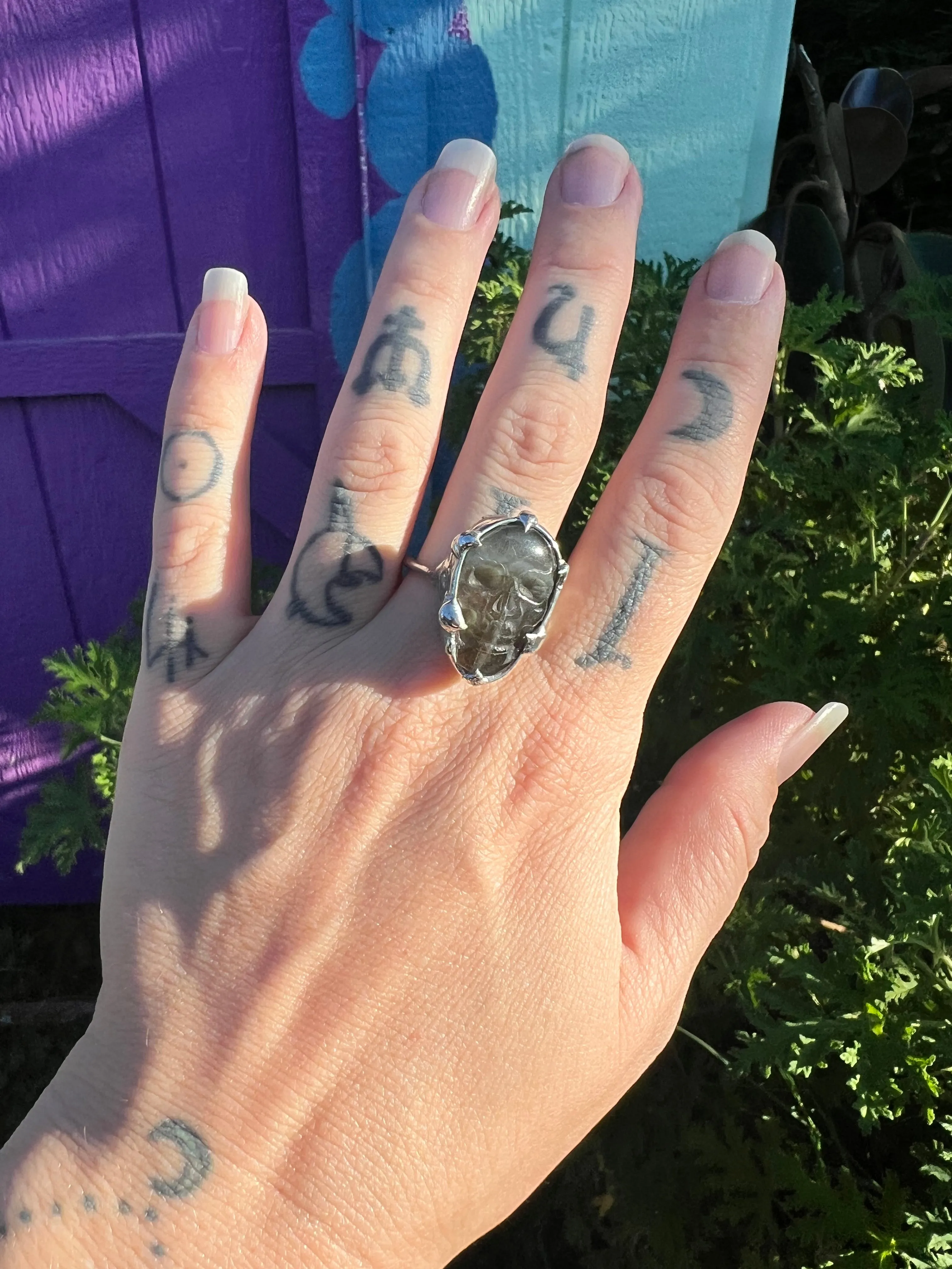 Labradorite skull ring size 7.25