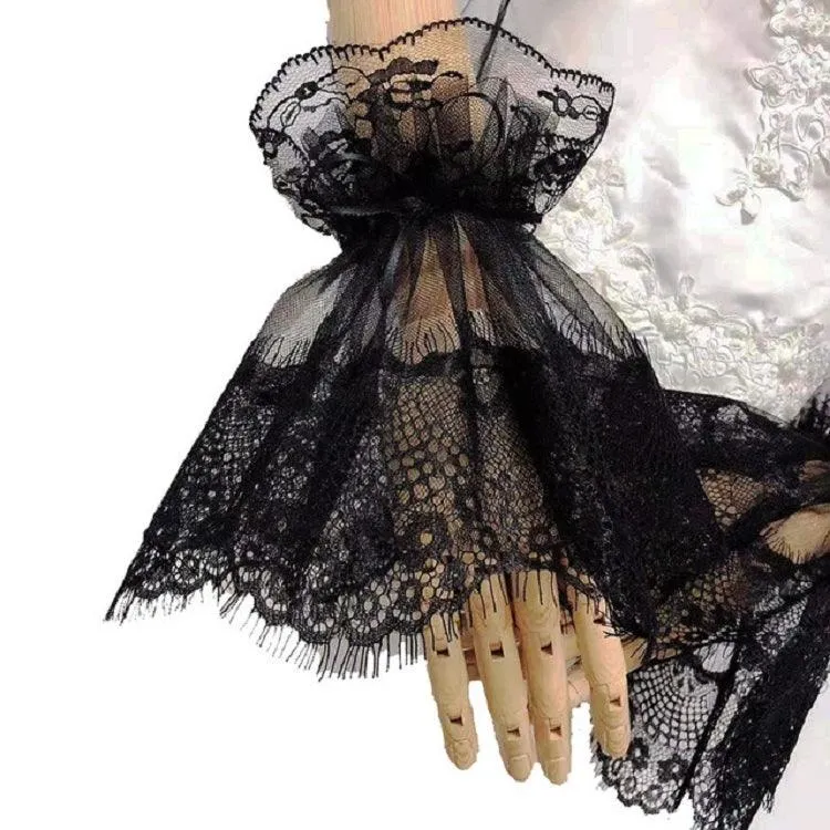 Lace Grenadine Decorative Big Trumpet Cuffs Fake Sleeves for Fashion Clothing