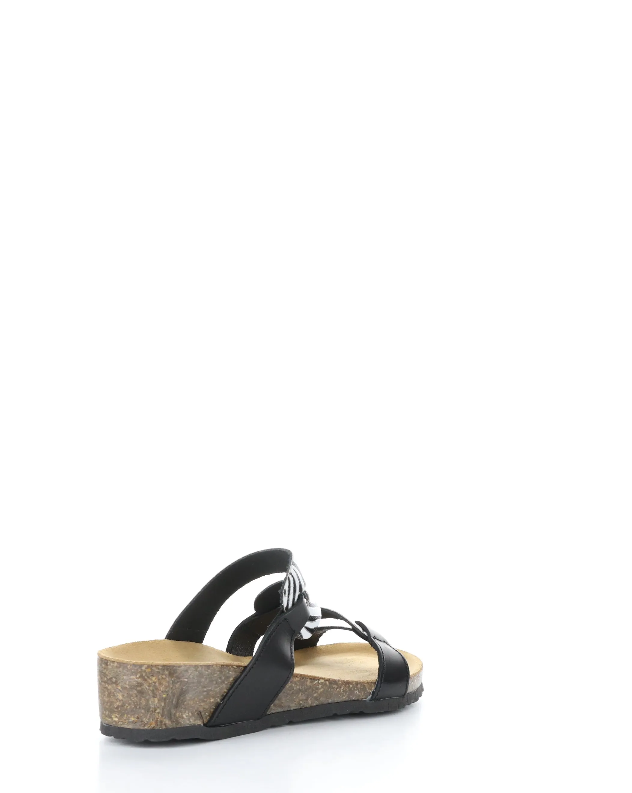 LUZZI BLACK/ZEBRA Slip-on Sandals