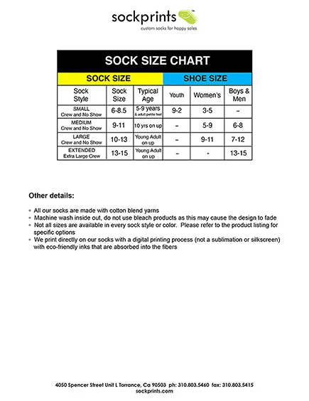 Make Your Own Custom Printed Knee High Socks - Medium