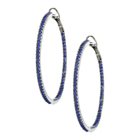 Mary Hoops Silver Sapphire 1.5mm