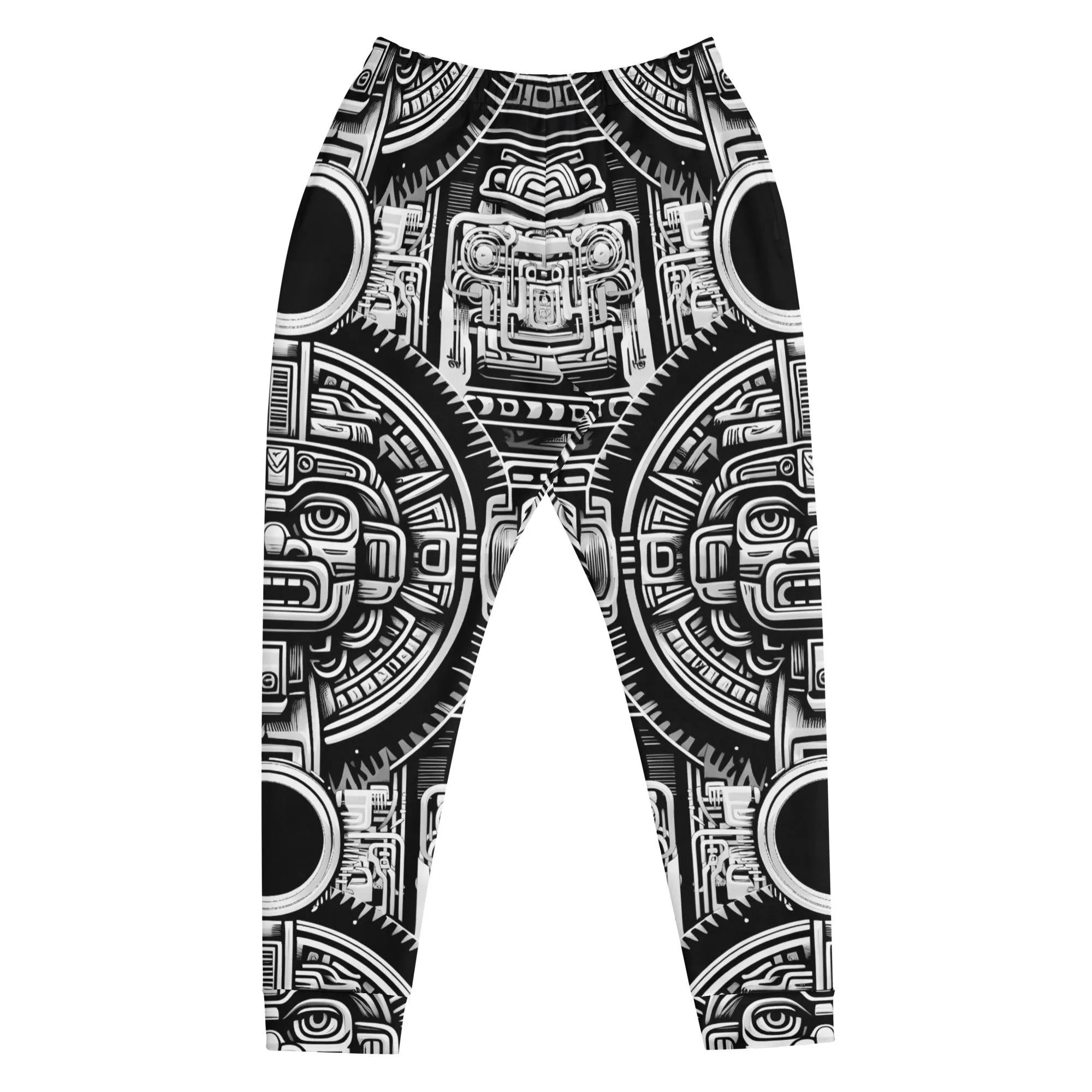 Mayan Aztec Hieroglyphic Tribal Unisex Festival Rave Jogger Pants by Meta Zen v1.0