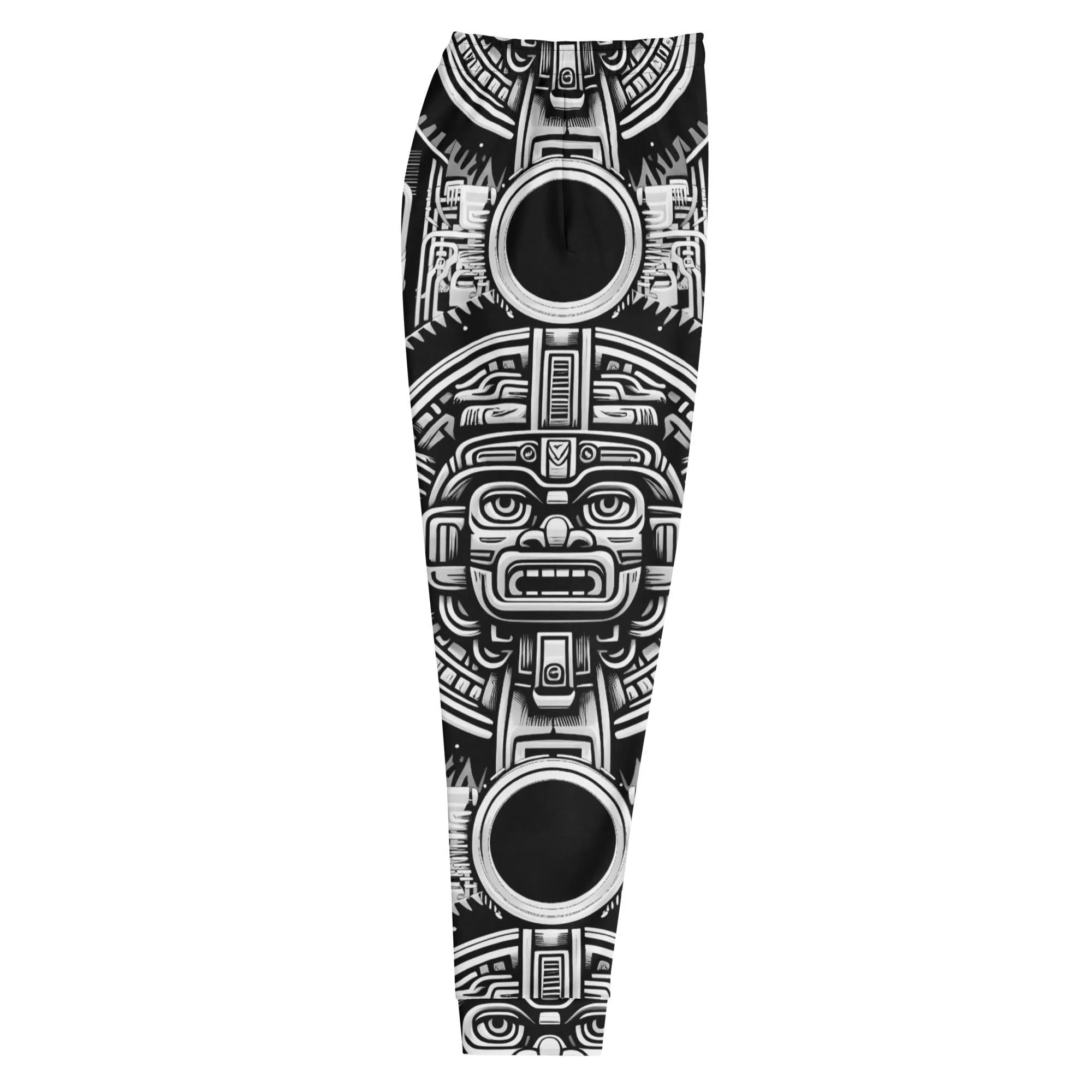 Mayan Aztec Hieroglyphic Tribal Unisex Festival Rave Jogger Pants by Meta Zen v1.0