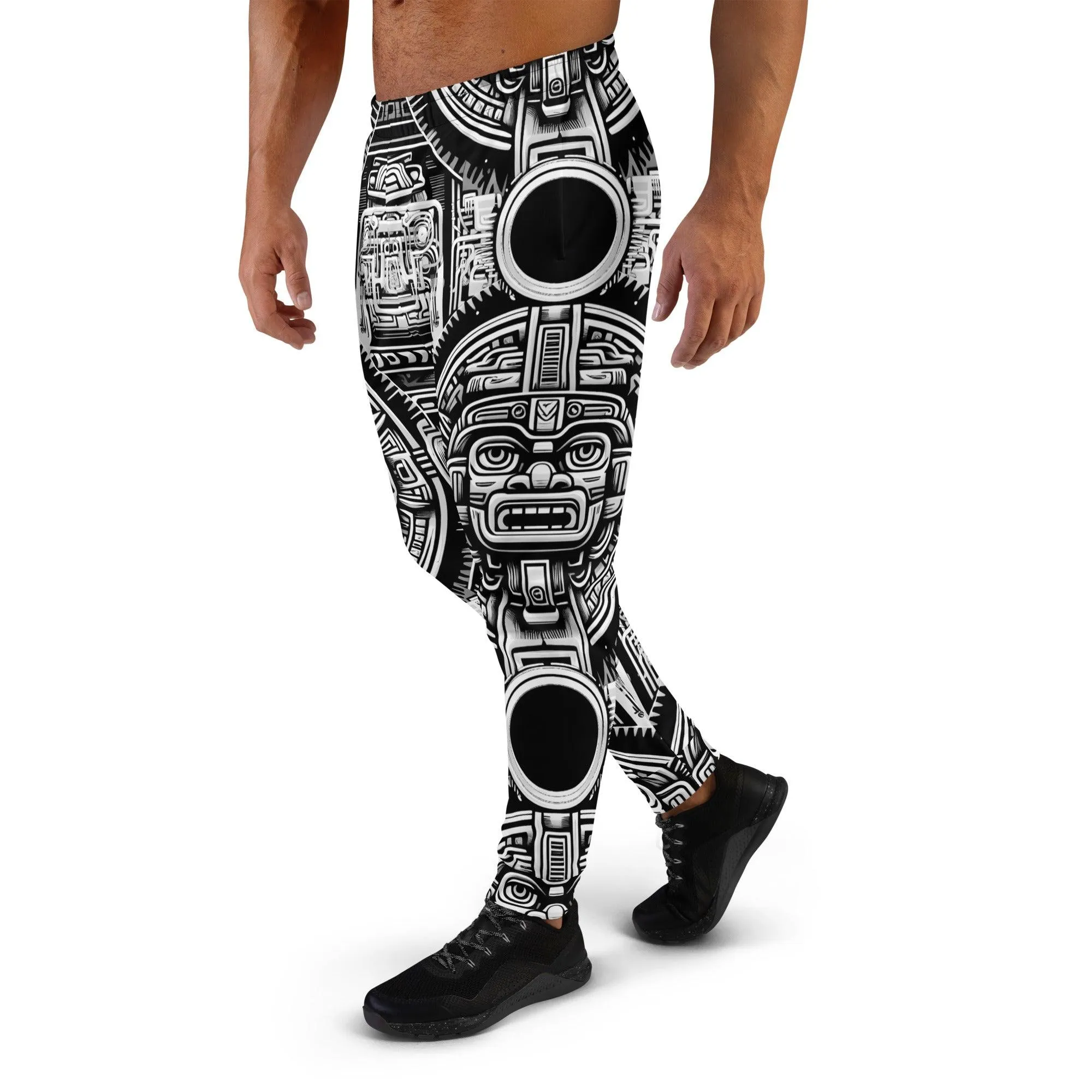 Mayan Aztec Hieroglyphic Tribal Unisex Festival Rave Jogger Pants by Meta Zen v1.0