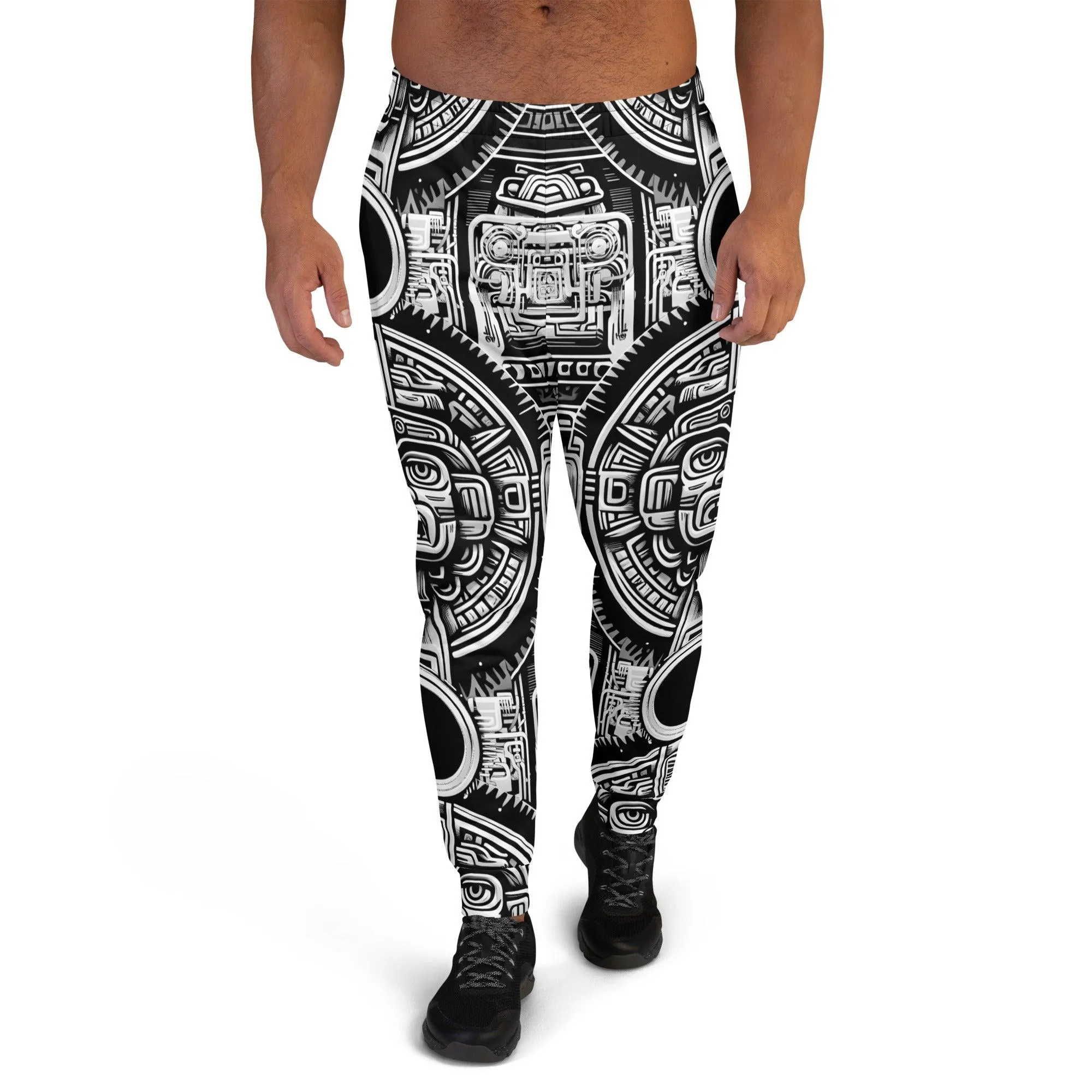 Mayan Aztec Hieroglyphic Tribal Unisex Festival Rave Jogger Pants by Meta Zen v1.0