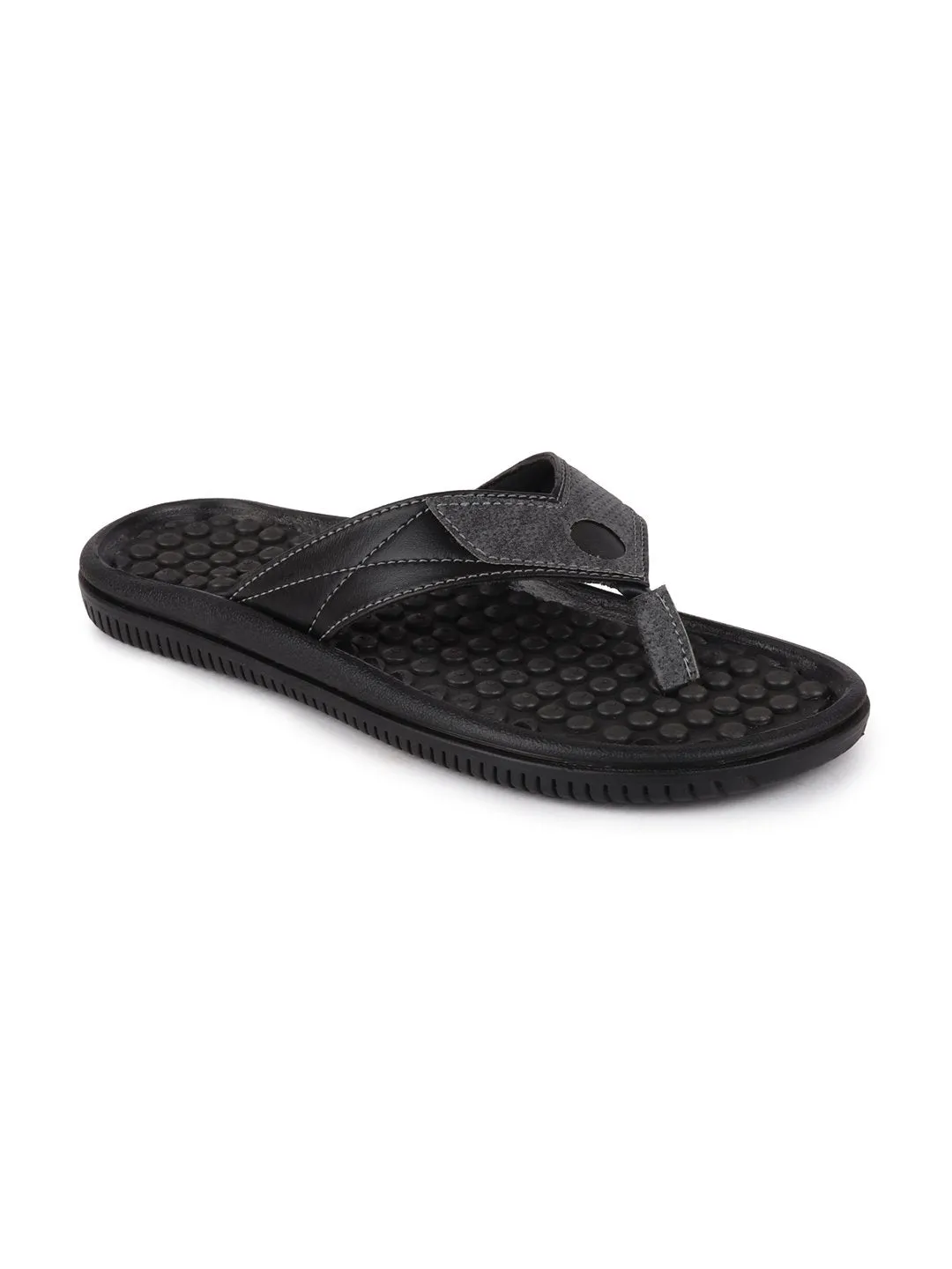 Men Black/Grey Casual Slip-On Slippers