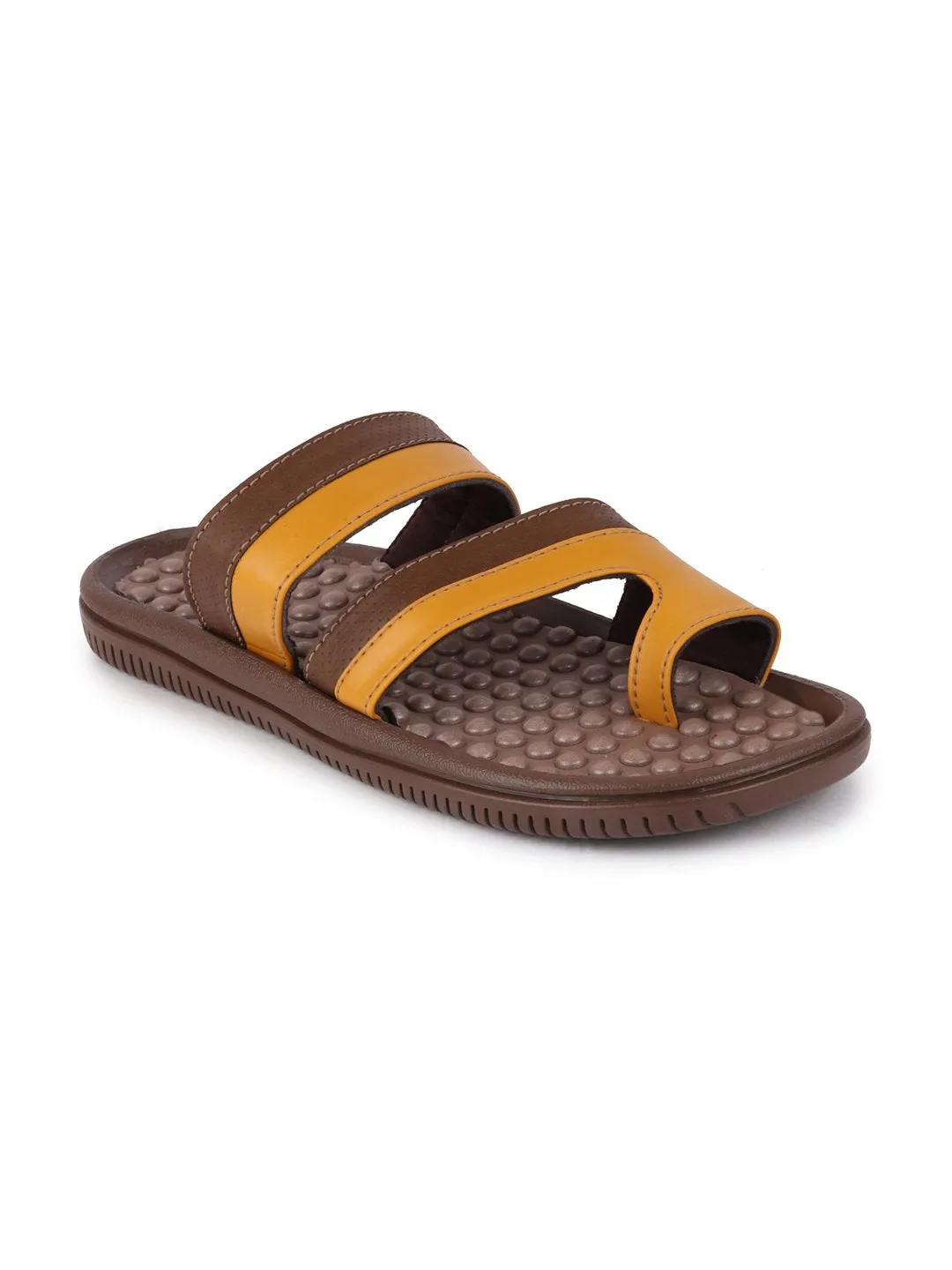 Men Brown/Tan Casual Slip-On Slippers