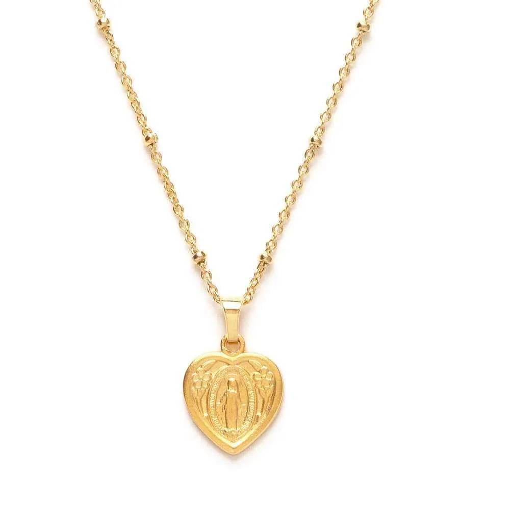 Miraculous Mary Medallion Pendant Necklace