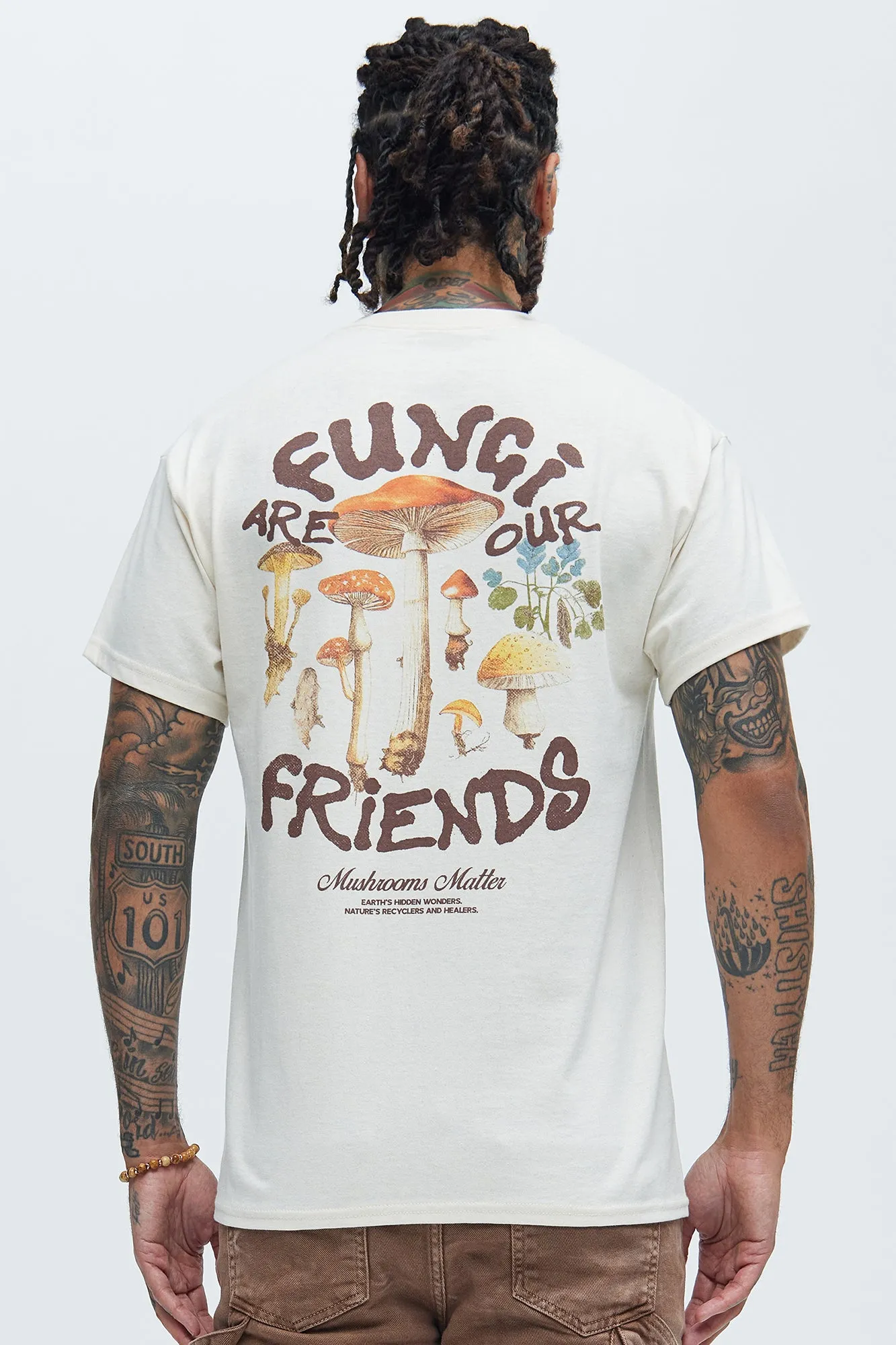 Mushrooms Matter Short Sleeve Tee - Natural/Combo