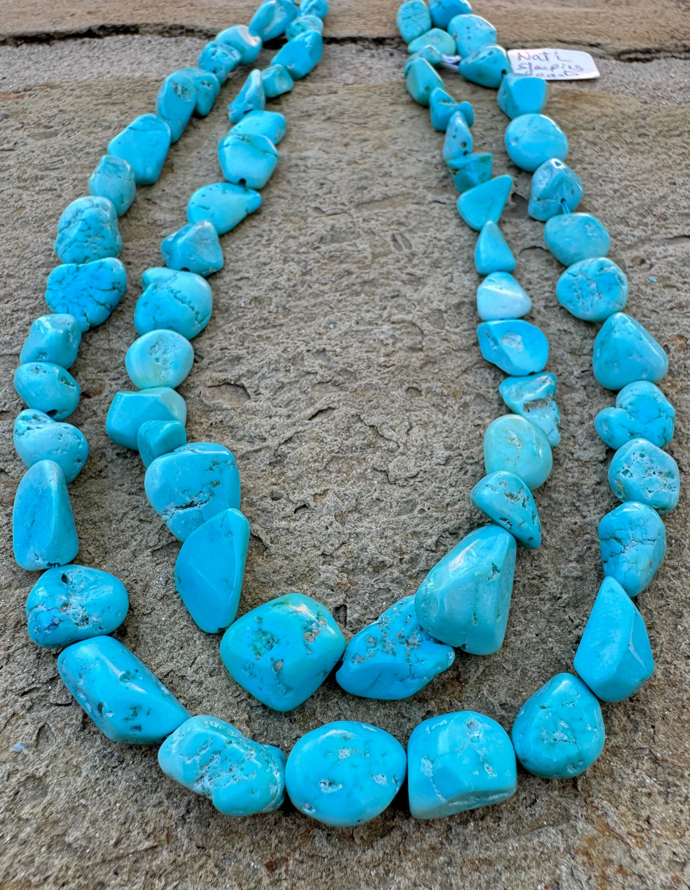 Natural Blue Sleeping Beauty Turquoise (AZ) 13-18mm Nuggets Strands, 15.5 Inch Strand