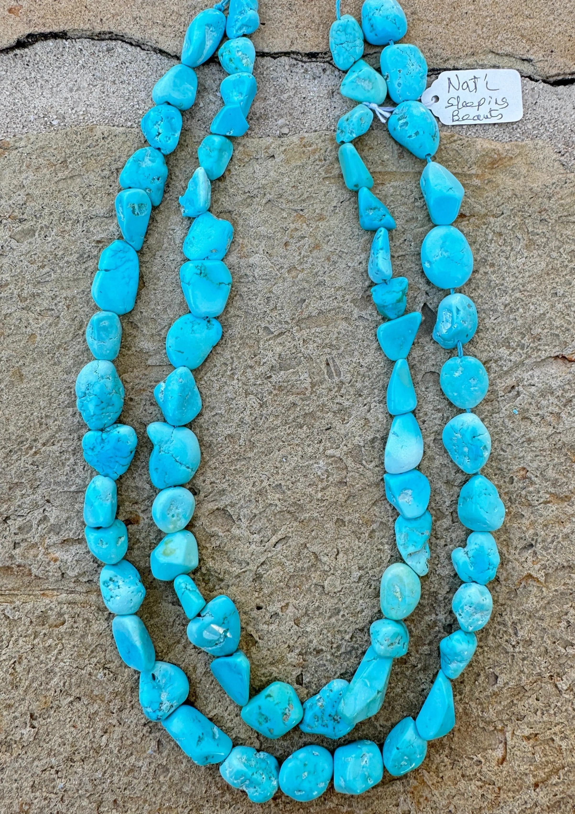 Natural Blue Sleeping Beauty Turquoise (AZ) 13-18mm Nuggets Strands, 15.5 Inch Strand