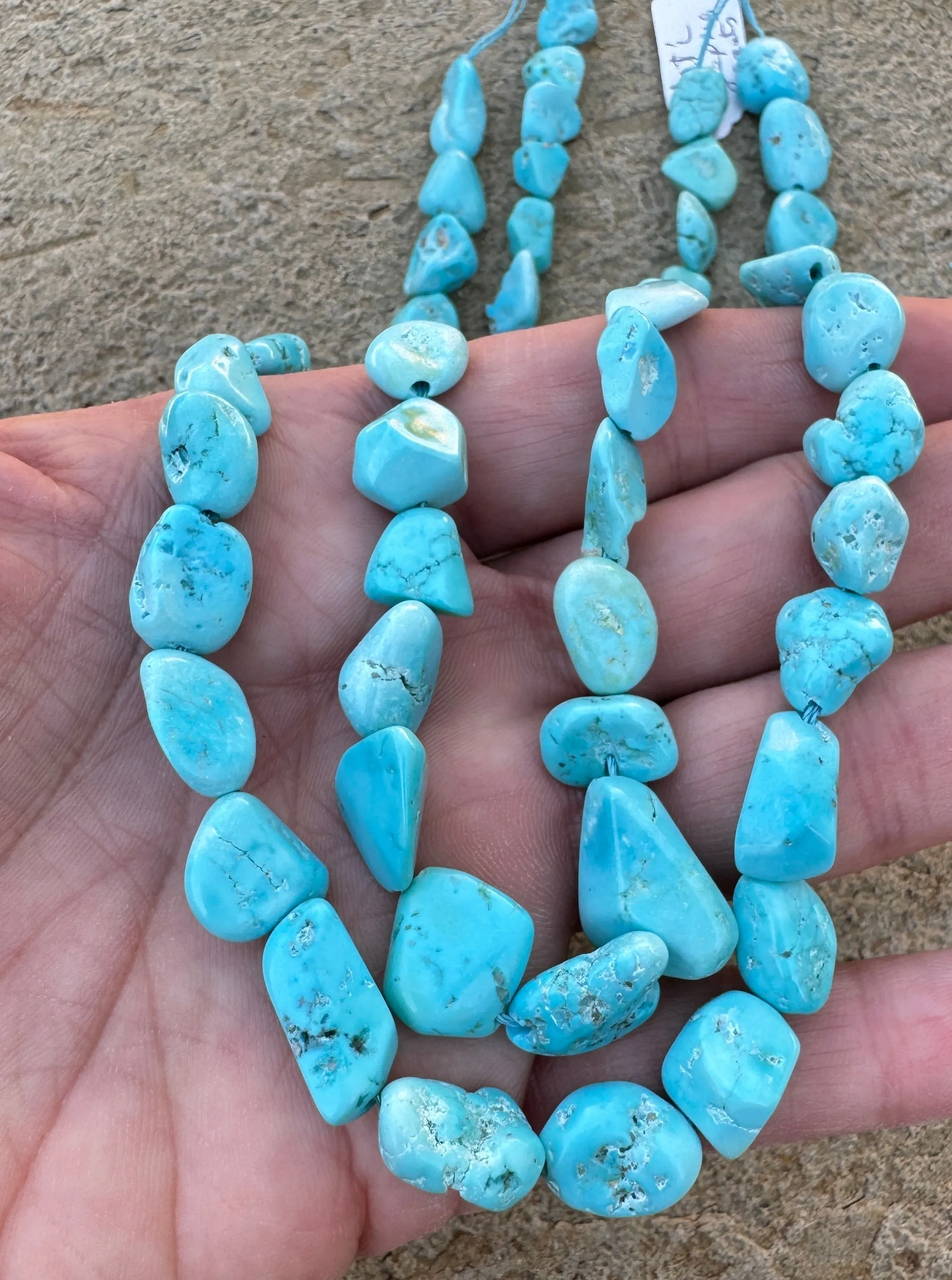 Natural Blue Sleeping Beauty Turquoise (AZ) 13-18mm Nuggets Strands, 15.5 Inch Strand