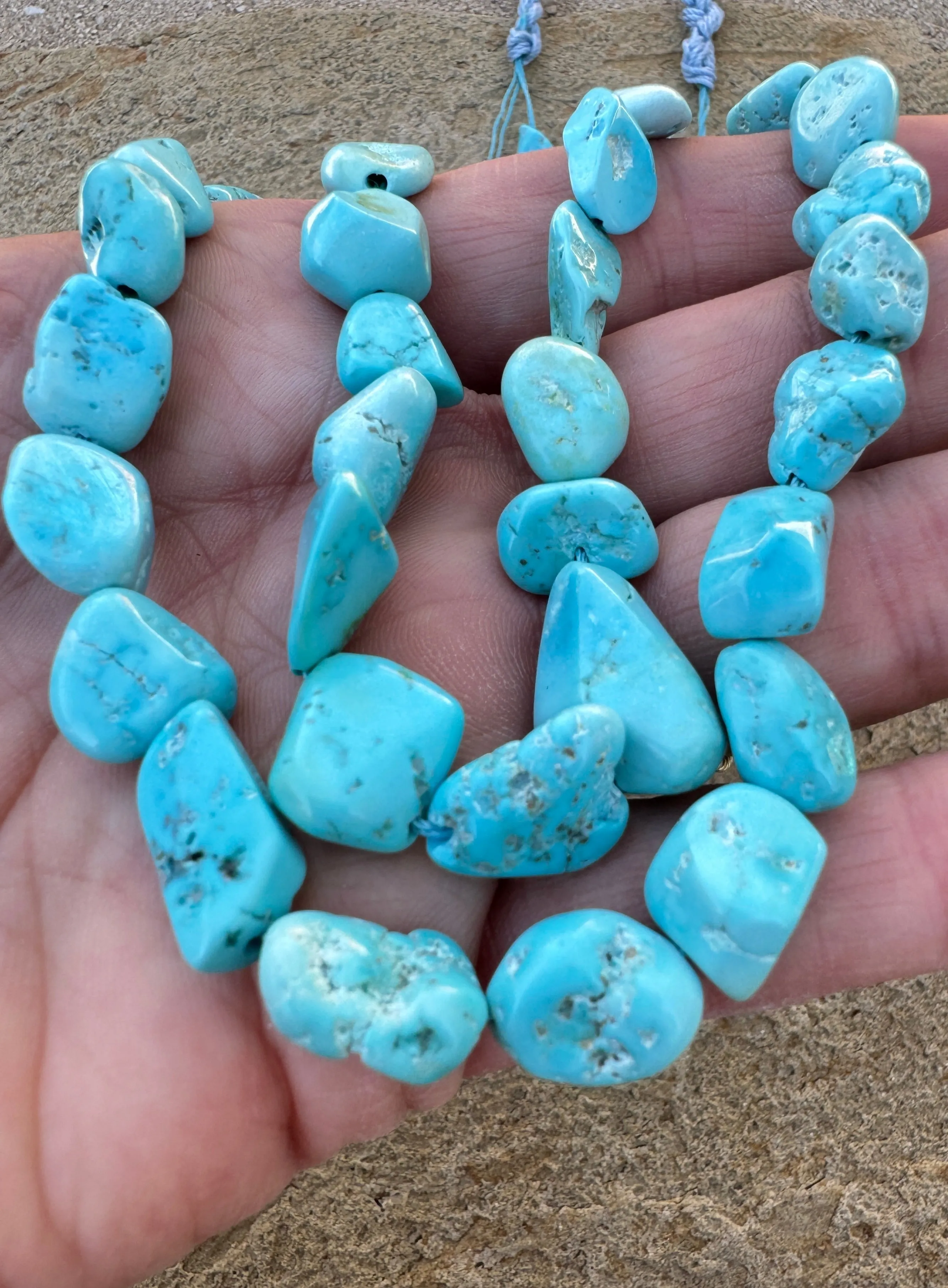 Natural Blue Sleeping Beauty Turquoise (AZ) 13-18mm Nuggets Strands, 15.5 Inch Strand