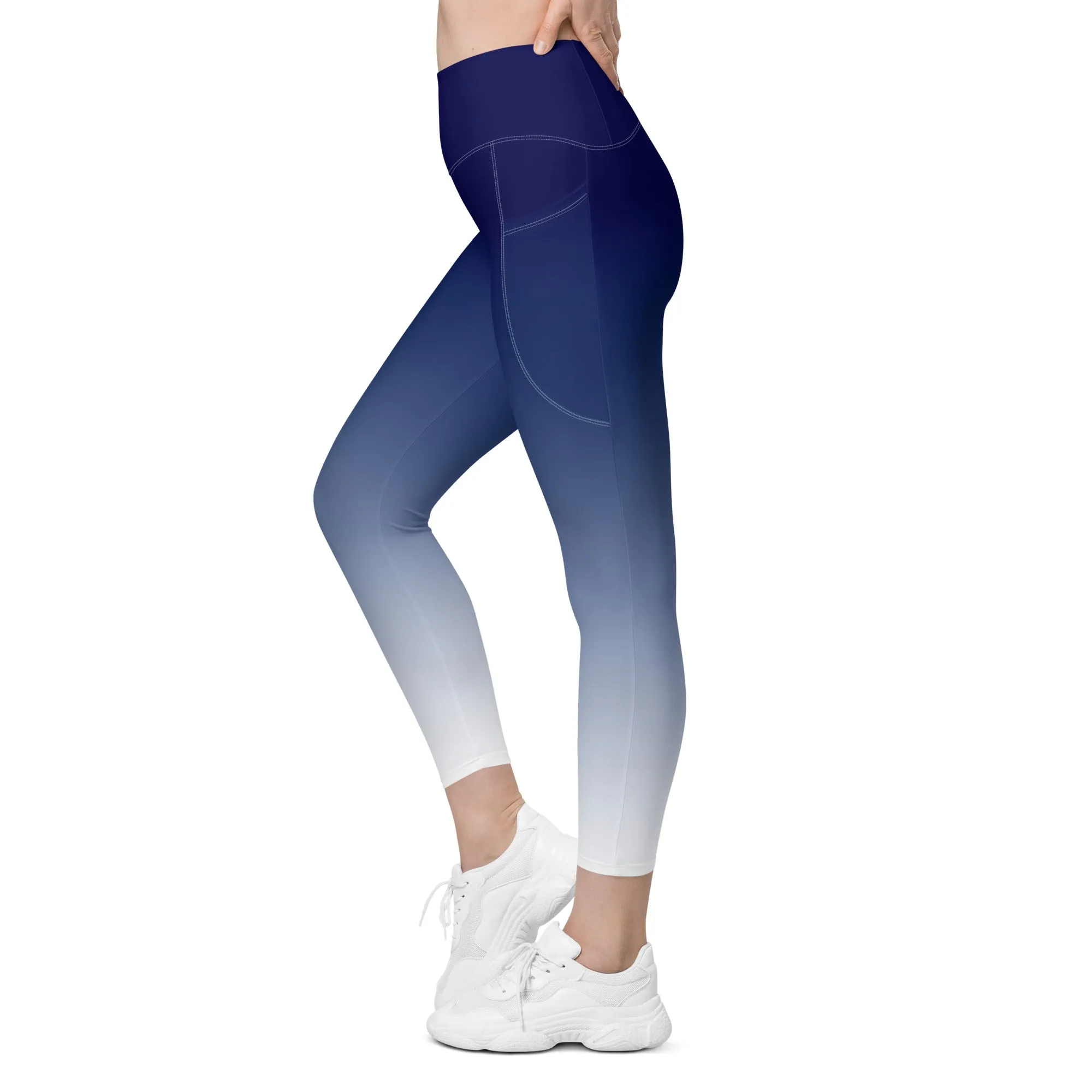 Navy Fade Leggings with pockets