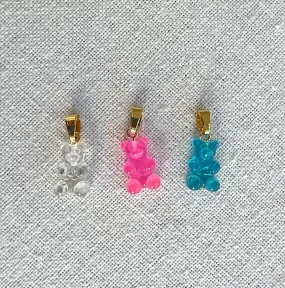 Nostalgia Bear Translucent Pendant, Gold Connector