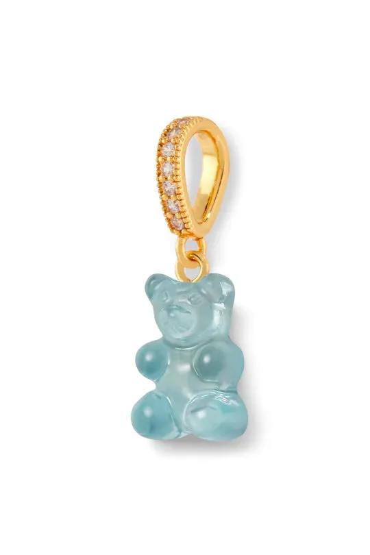 Nostalgia Bear Translucent Pendant, Pave Gold Connector