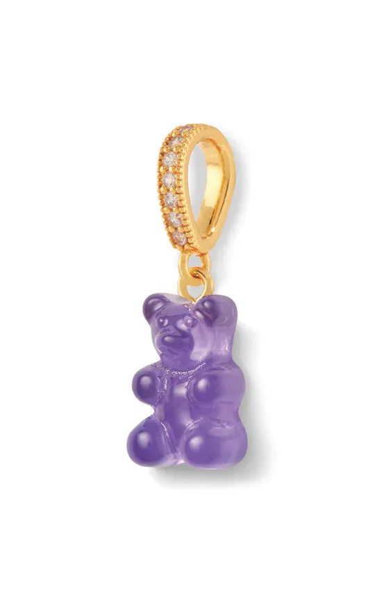 Nostalgia Bear Translucent Pendant, Pave Gold Connector