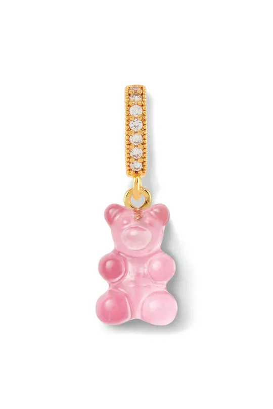 Nostalgia Bear Translucent Pendant, Pave Gold Connector