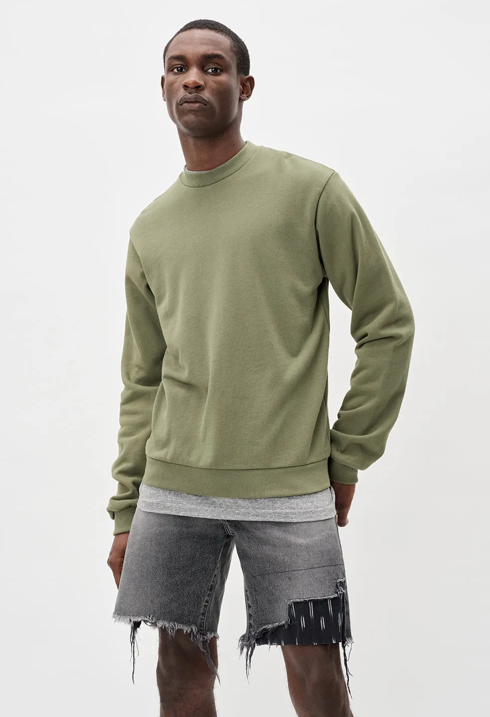 Oversized Crewneck Pullover / Moss