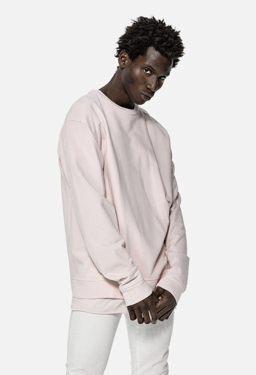 Oversized Crewneck Pullover / Pink