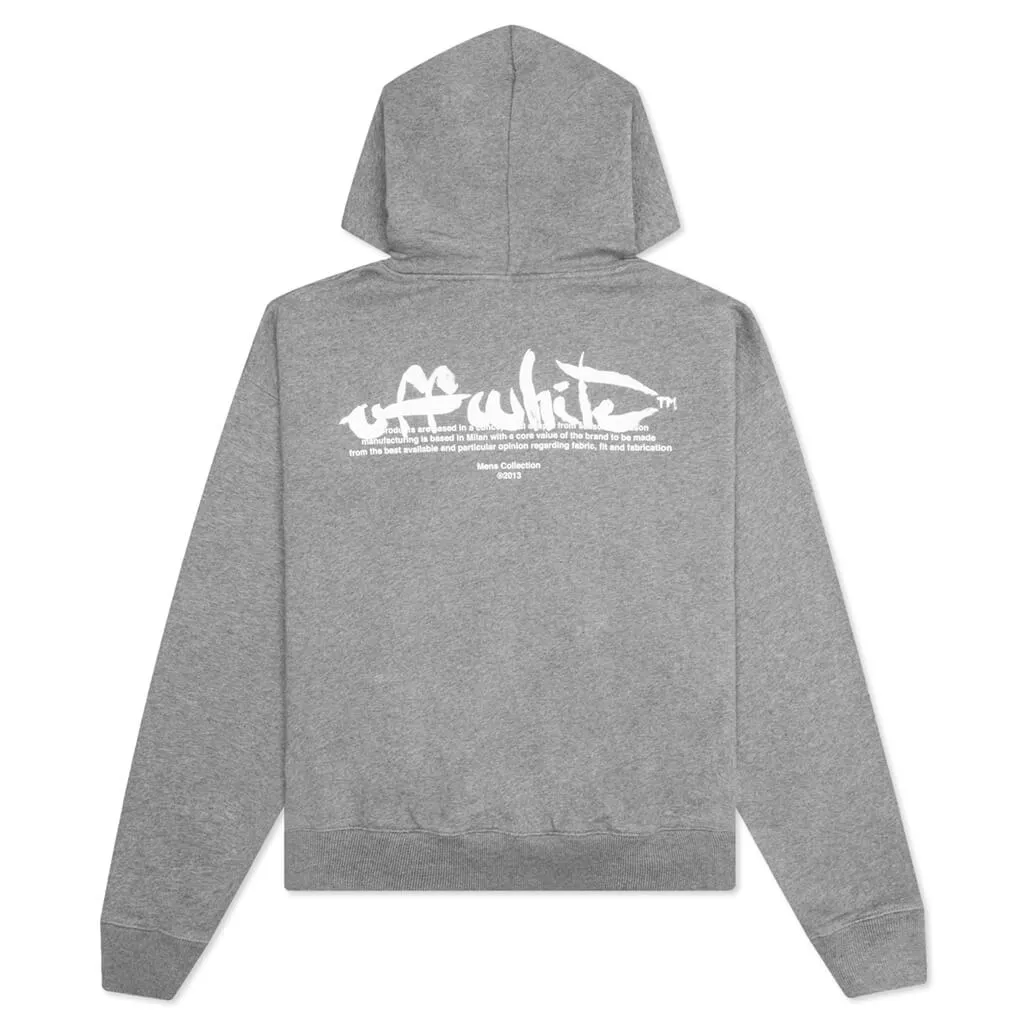 Paint Script Skate Hoodie - Melange Grey/White