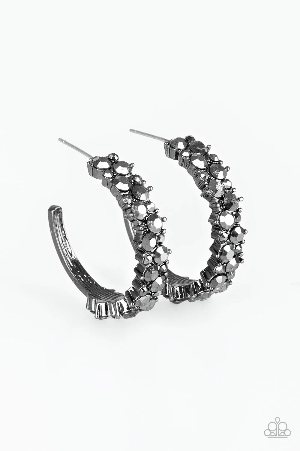 Paparazzi Glitter Galaxy Black Hoop Earrings