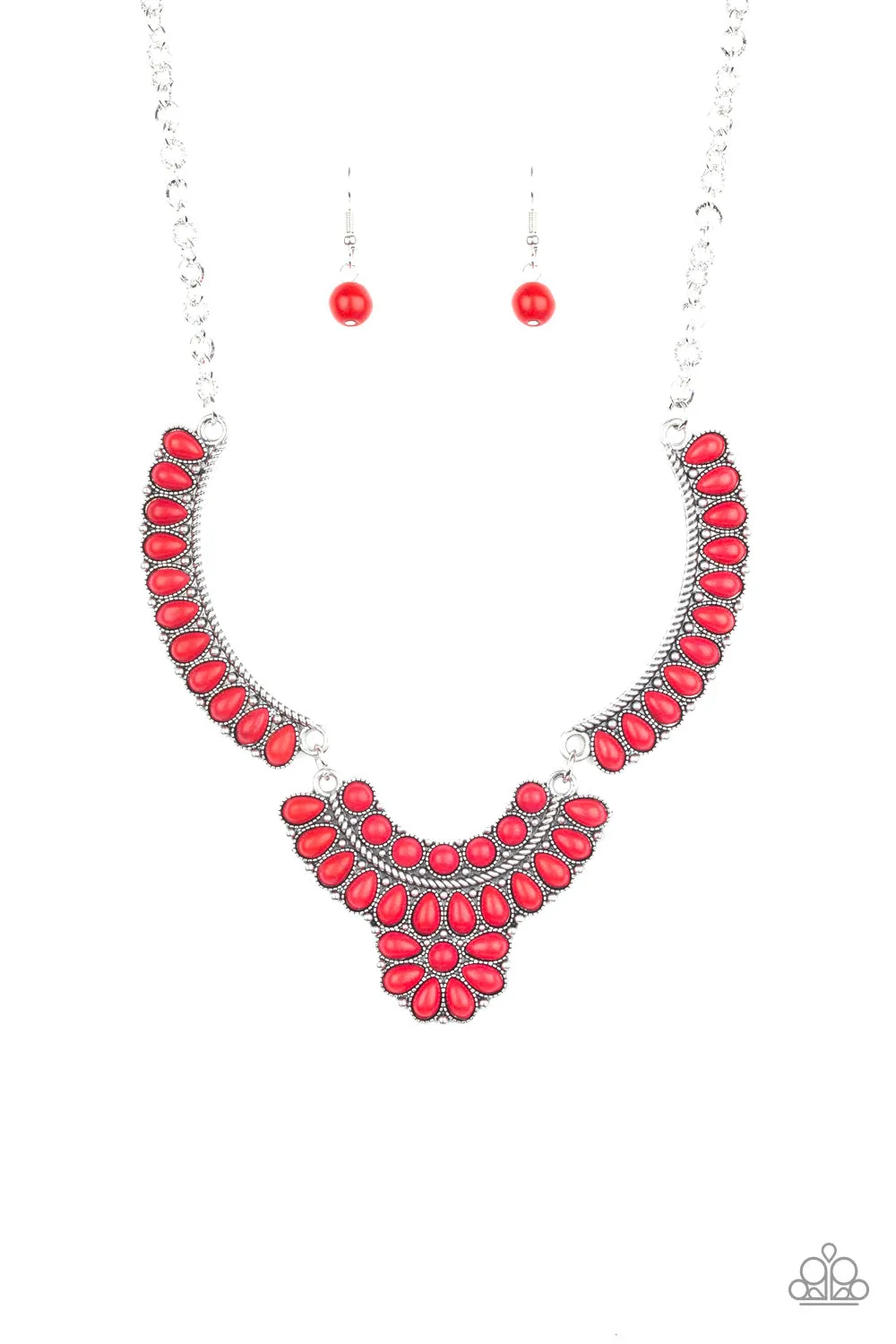 Paparazzi Omega Oasis Red Necklace Set