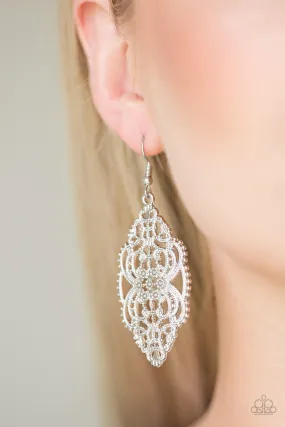 Paparazzi Ornately Ornate Silver Earrings