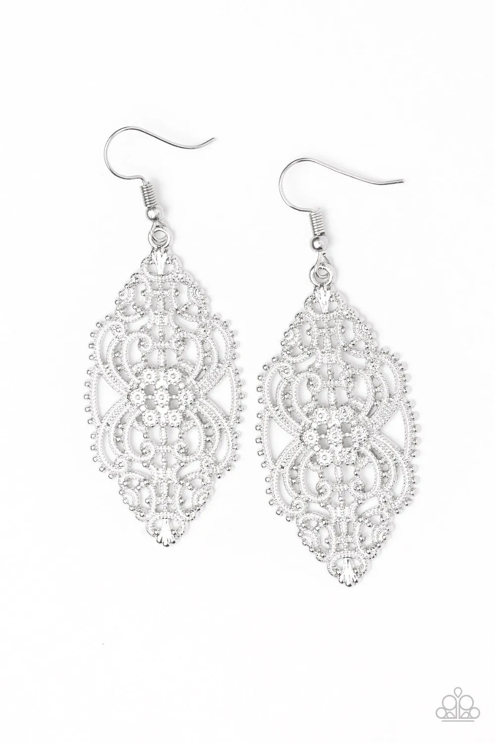 Paparazzi Ornately Ornate Silver Earrings