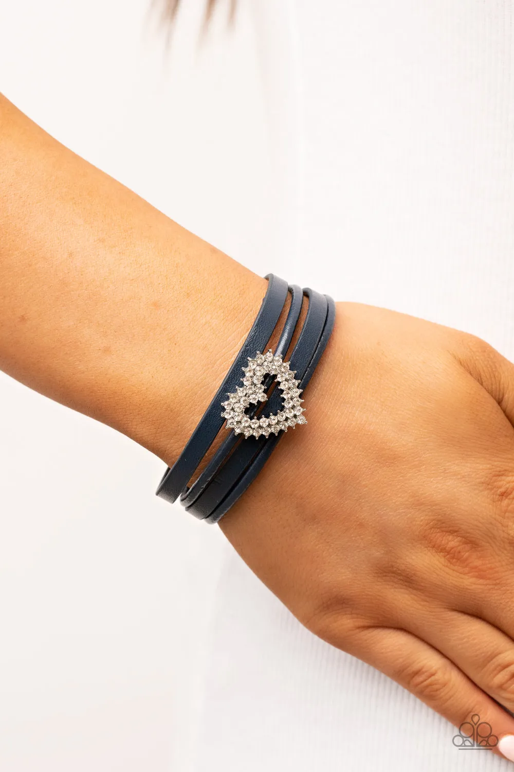 Paparazzi Wildly in Love Blue Wrap Bracelet